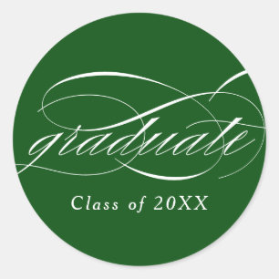 Adesivo Graduação de Script Elegante Moderno Verde