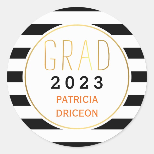 Adesivo Graduação de tendências em faixas brancas pretas f (Frente)