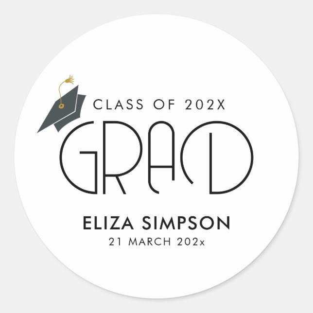 Adesivo graduação de texto simples e mínima (Frente)