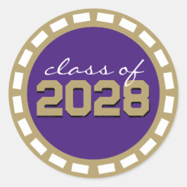 Adesivo Graduação de tira de filme dourada roxa e bronze