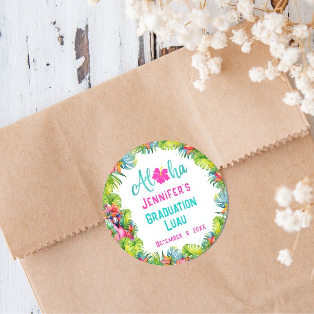 Adesivo Graduação divertida Aloha Tropical (Criador carregado)
