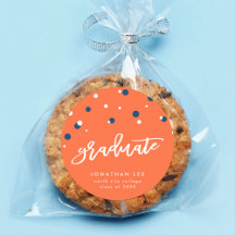 Graduação do Formando de Confetti Azul Laranja