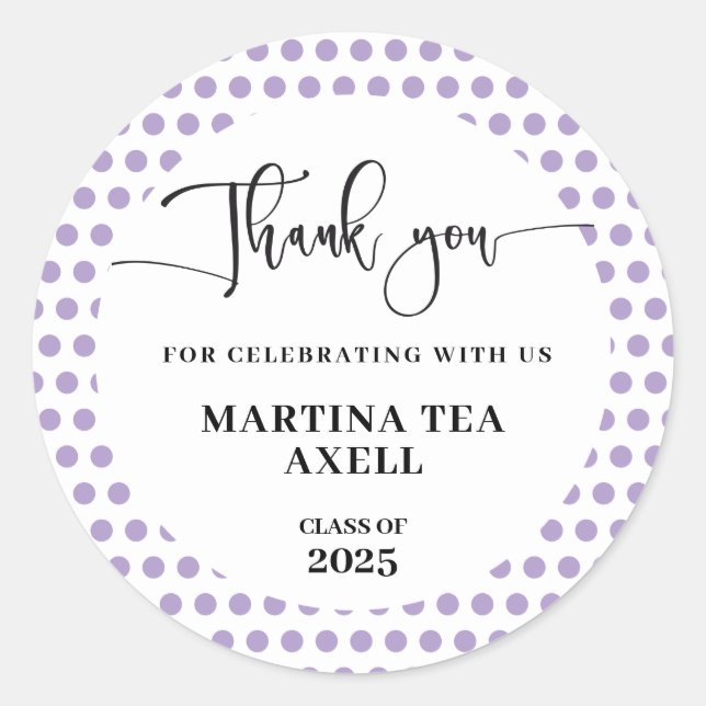 Adesivo Graduação do Lavanda Bolinhas (Frente)