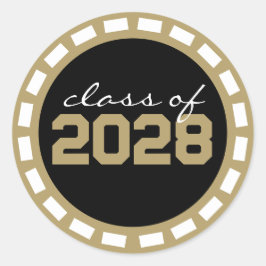 Adesivo Graduação Dourada em lâmina de bronze e preto