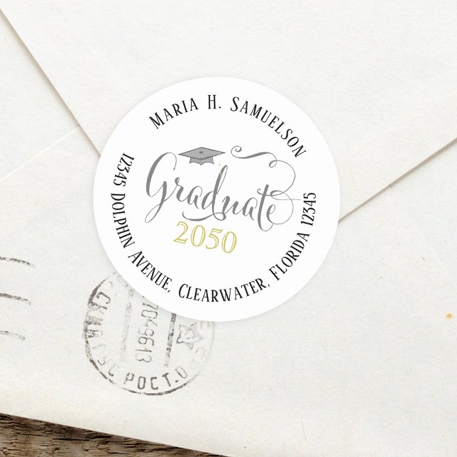 Adesivo Graduação Dourada Mário Minimalista Moderno (Criador carregado)