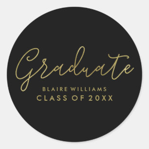 Adesivo Graduação Dourado à moda da tipografia