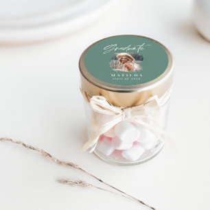 Adesivo Graduação elegante de fotos com roteiro verde mo