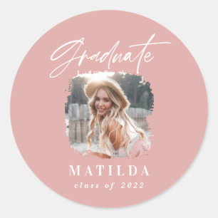 Adesivo Graduação elegante de fotos com script feminino 