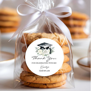 Adesivo Graduação Elegante Obrigado Sticker - Boné Preto