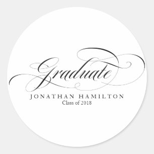 Adesivo Graduação Elegante Preto e Branco do formando