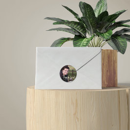 Adesivo Graduação Elegante Tipografia Obrigado