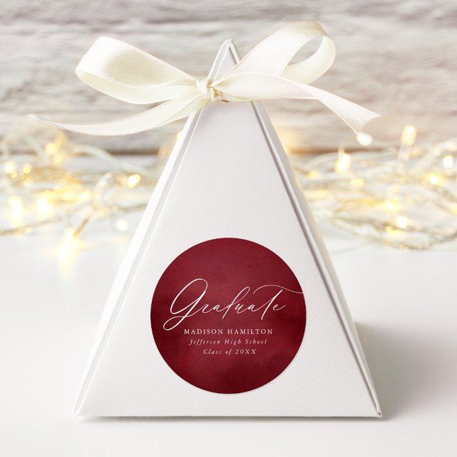 Adesivo Graduação em Aquarela da Burgundy da Caligrafia El (Criador carregado)