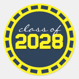 Adesivo Graduação em Azul Marinho e Amarelo Filmstrip