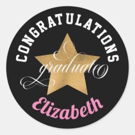 Adesivo Graduação em Monograma de Parabéns Elegantes Moder