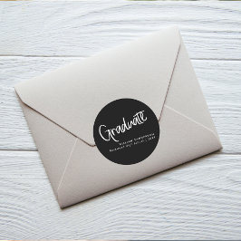 Adesivo Graduação em Preto e Branco de Script Moderno