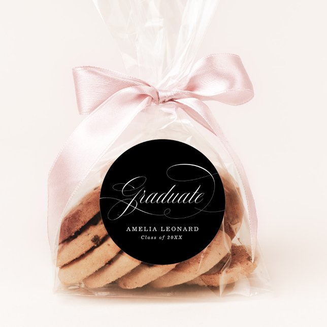 Adesivo Graduação em preto e branco para caligrafia elegan (Criador carregado)