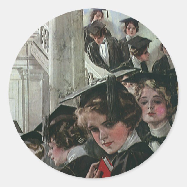 Adesivo Graduação em Vintage, Cerimônia de Início (Frente)