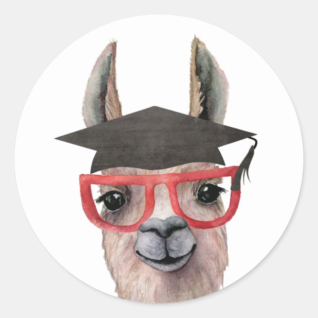 Adesivo Graduação Engraçada Llama Sticker (Frente)