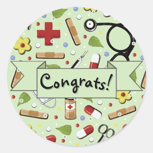 Adesivo Graduação Escolar de Enfermagem Graduação Clássica (Frente)