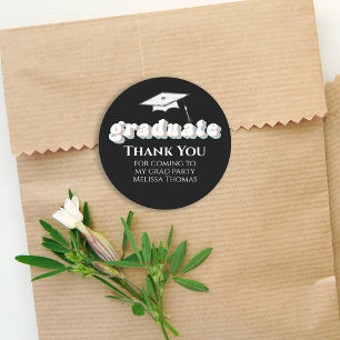 Adesivo Graduação Formando Preto Tipografia Retroativa Sim