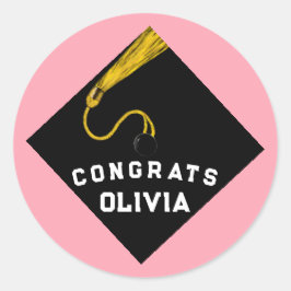 Adesivo Graduação Graduada Rosa