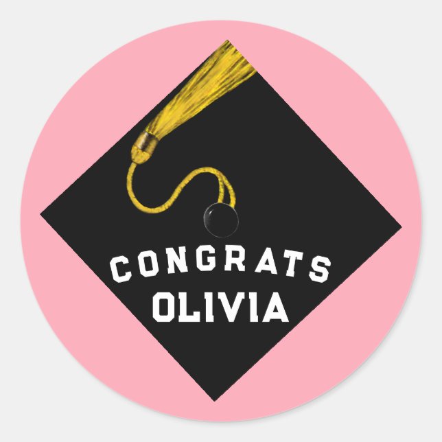 Adesivo Graduação Graduada Rosa (Frente)