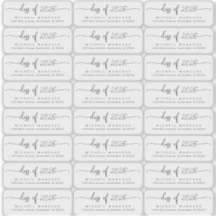 Adesivo Graduação Limpar Rótulos de Endereço de Retorno Tr