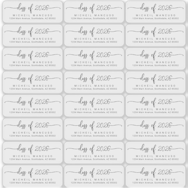 Adesivo Graduação Limpar Rótulos de Endereço de Retorno Tr (Frente)