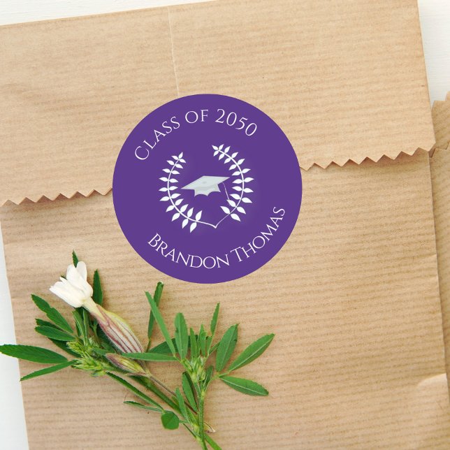 Adesivo Graduação Louro Clássico Moderno Roxo Simples (Criador carregado)