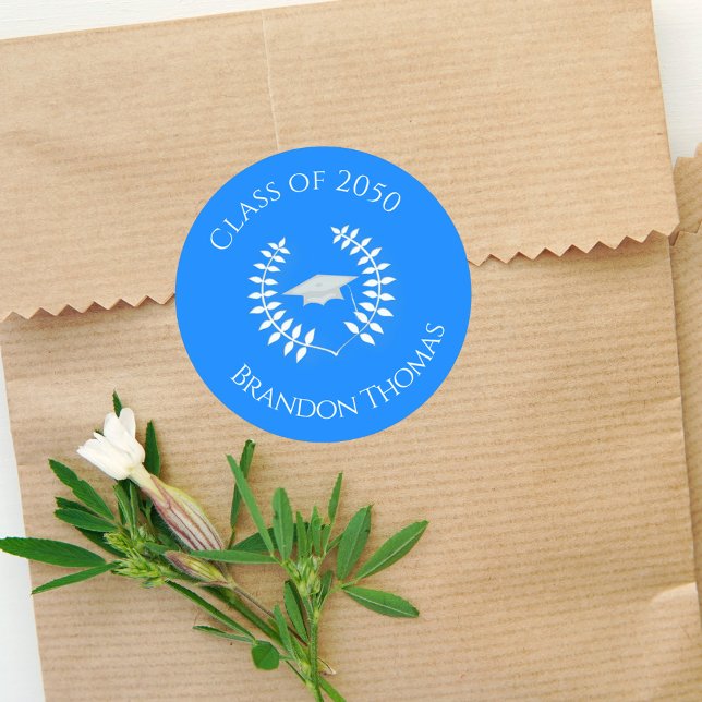 Adesivo Graduação Louro Clássico Simples Azul (Criador carregado)