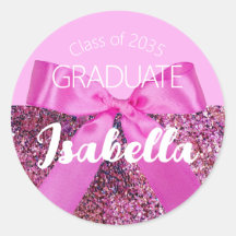 Graduação Moderna com Laço Coquete Rosa e Letra Br