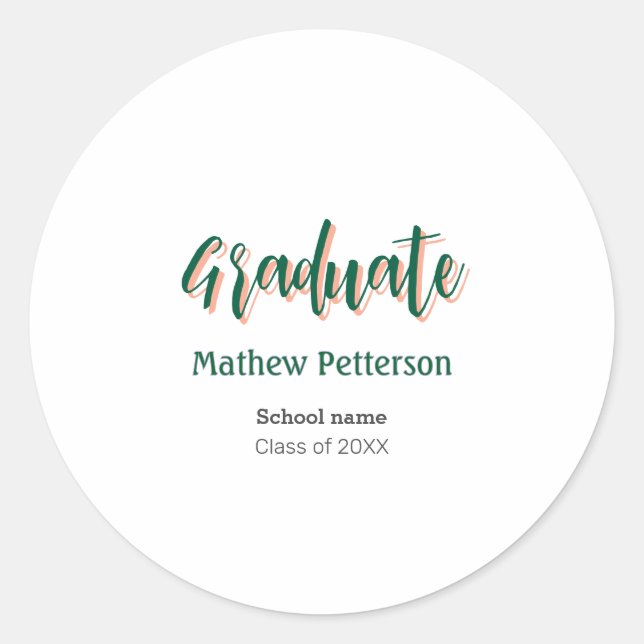 Adesivo Graduação moderna de classe negra simples e a pret (Frente)