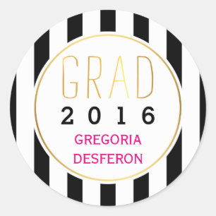 Adesivo Graduação moderna do formando 2016 brancos preto