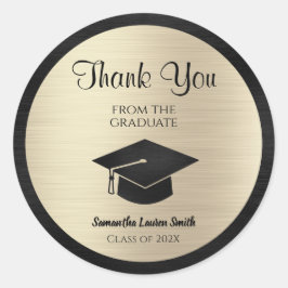 Adesivo Graduação Obrigado Classe Preta Dourada de 2022