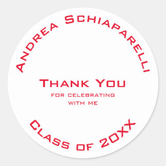 Adesivo Graduação Personalidade Vermelha Simples Moderna O