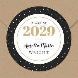 Adesivo Graduação Personalizada Clássica Preta e Dourada
