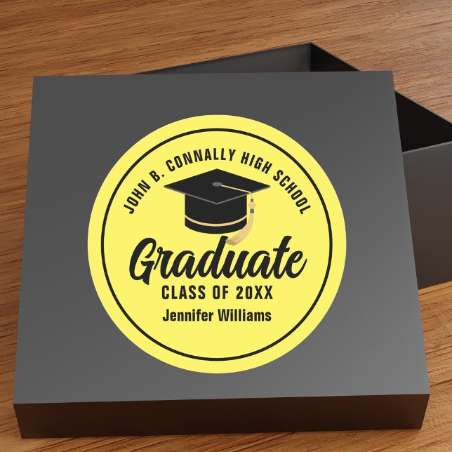 Adesivo Graduação Personalizada do Formando Preto Amarelo (Criador carregado)