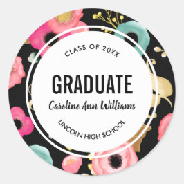 Adesivo Graduação Personalizada Floral Moderna