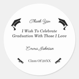 Adesivo Graduação Personalizada Mínima Preta E Branca