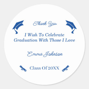 Adesivo Graduação Personalizada Simples Azul E Branco