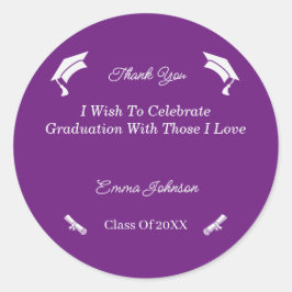 Adesivo Graduação Personalizada Simples Roxo E Branco