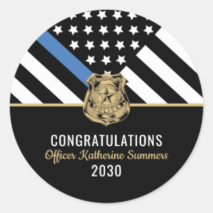 Adesivo Graduação Policial - Polícia Azul Fino