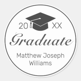 Adesivo Graduação Preto Branco Minimalista Moderno