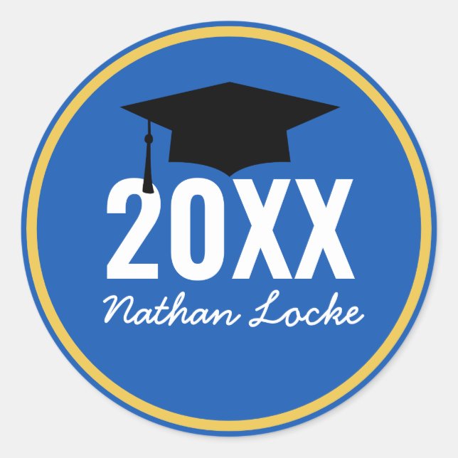 Adesivo Graduação Real Azul de Formando Negrito (Frente)