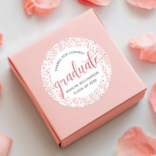 Adesivo Graduação Rosa Rosa Dourada Glitter Confetti Scrip