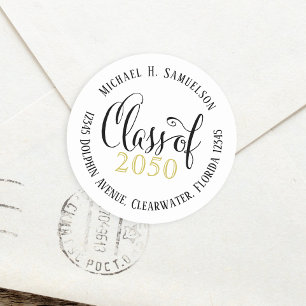 Adesivo Graduação Script Clássico de Dourado Preto Clá