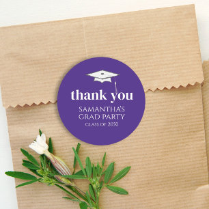 Adesivo Graduação Simples Obrigado Roxo Minimalista
