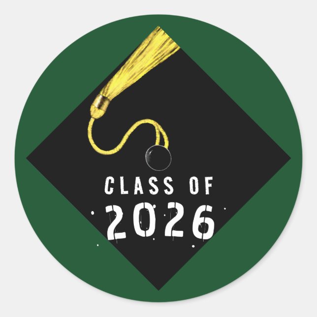 Adesivo Graduação Verde 2026 (Frente)