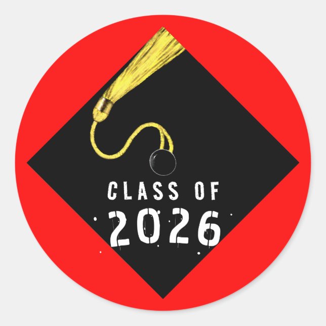 Adesivo Graduação Vermelha 2026 (Frente)