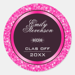 Adesivo Graduações do Glitter- do rosa quente
